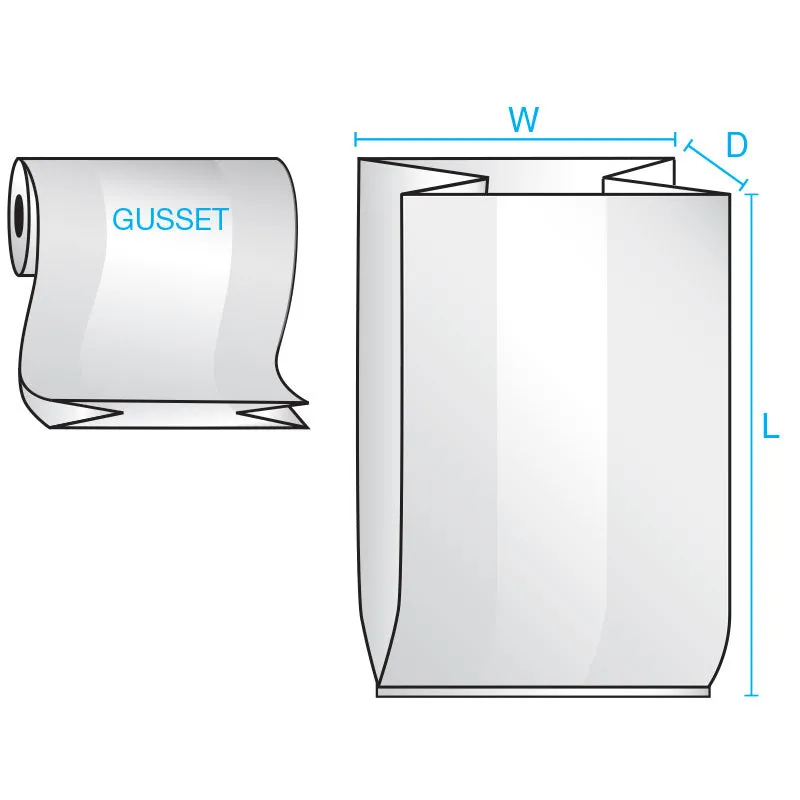 10" x 8" x 24" x 2 mil Clear Eco-Manufactured Plastic Side-Gusseted Bags (Roll of 500)