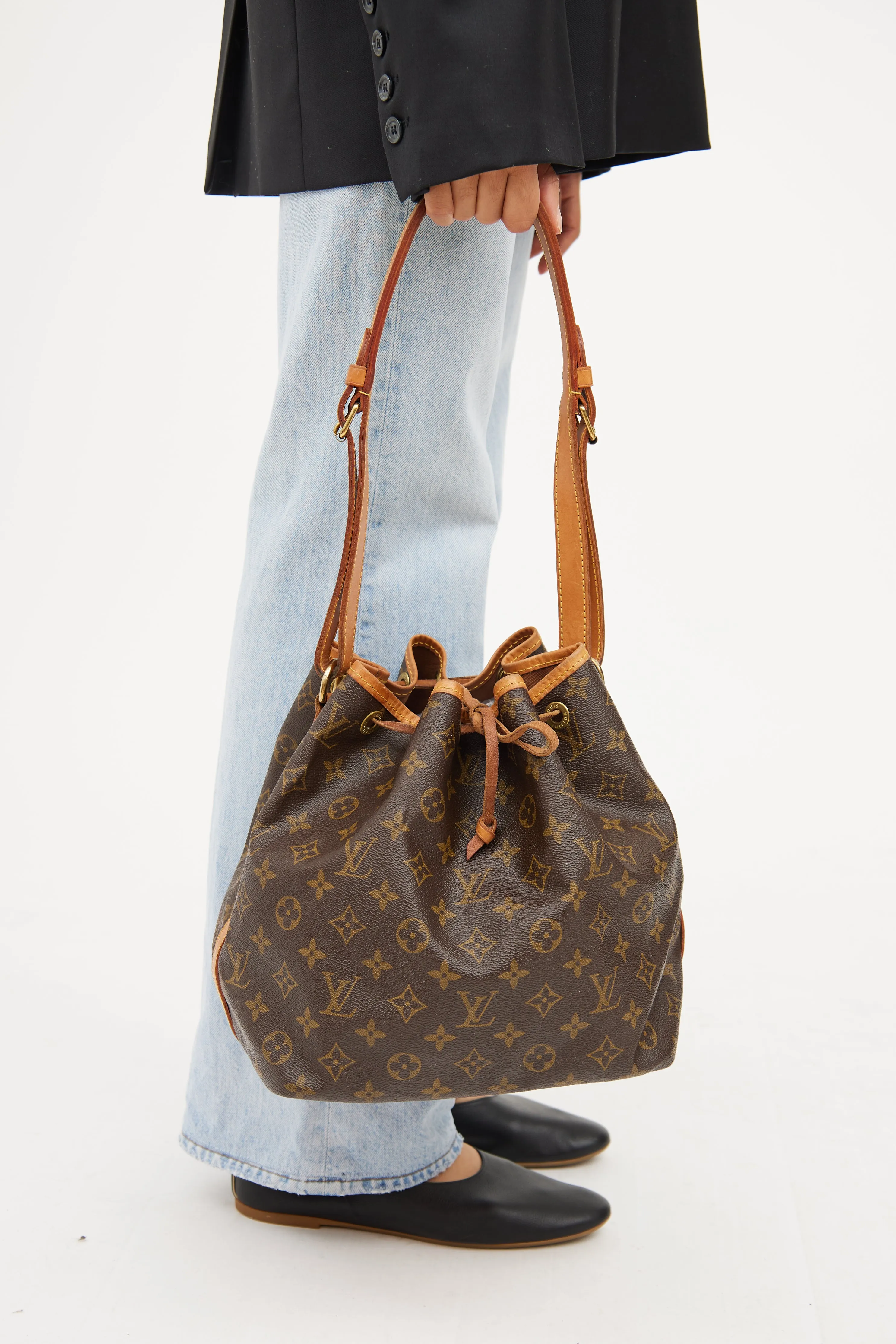 1992 Brown Monogram Petit Noe Bucket Bag