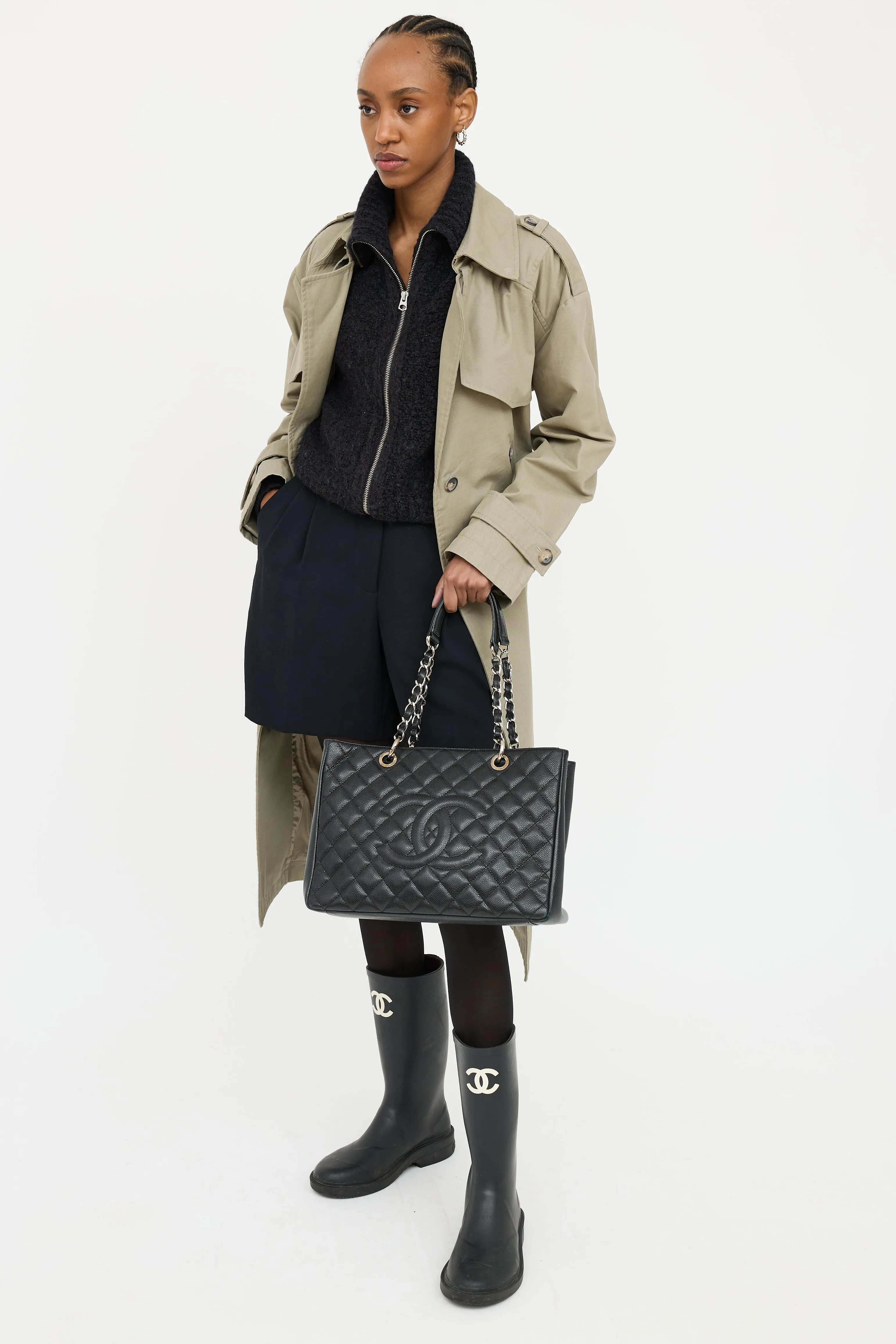 2010 Black Leather Grand Shopping Tote