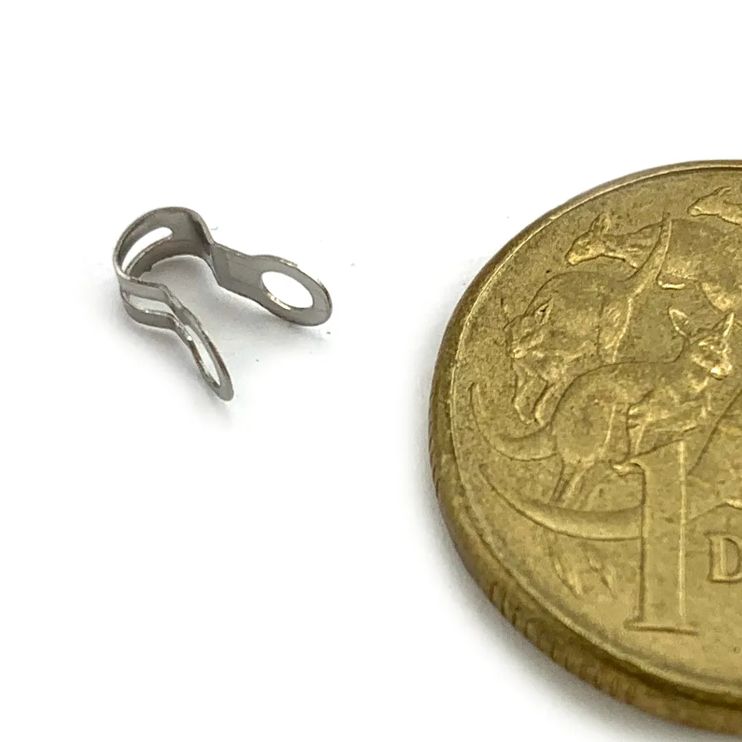 Ball Chain End Clip - Stainless Steel - 2.3mm x Qty 100