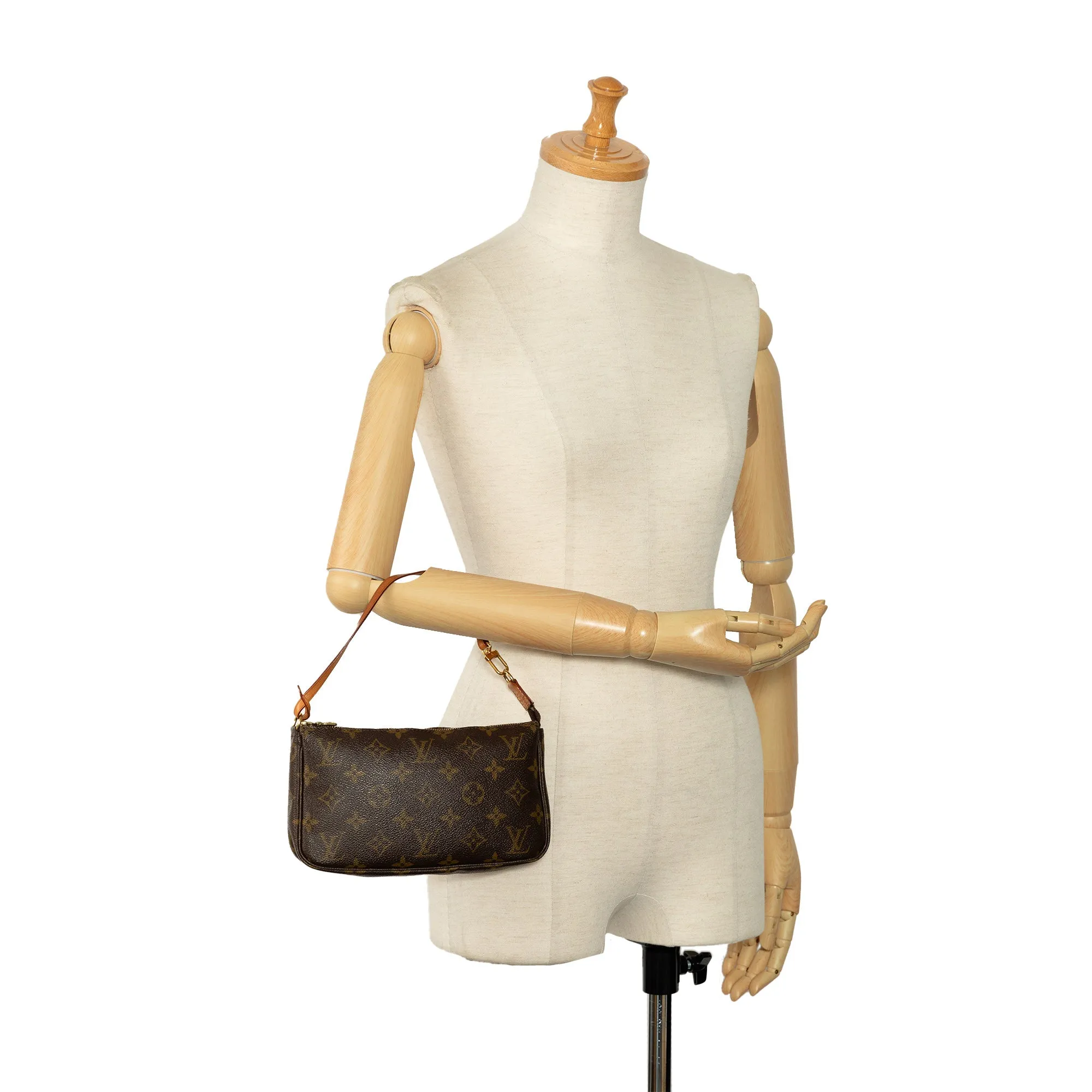 Brown Louis Vuitton Monogram Pochette Accessoires Baguette