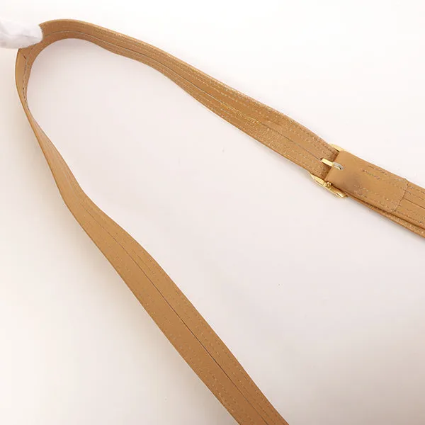 Celine Logo Embossed Shoulder Bag Beige