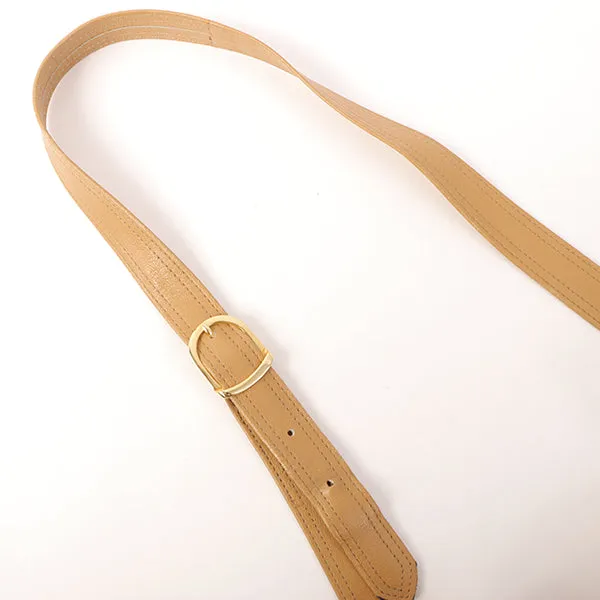 Celine Logo Embossed Shoulder Bag Beige