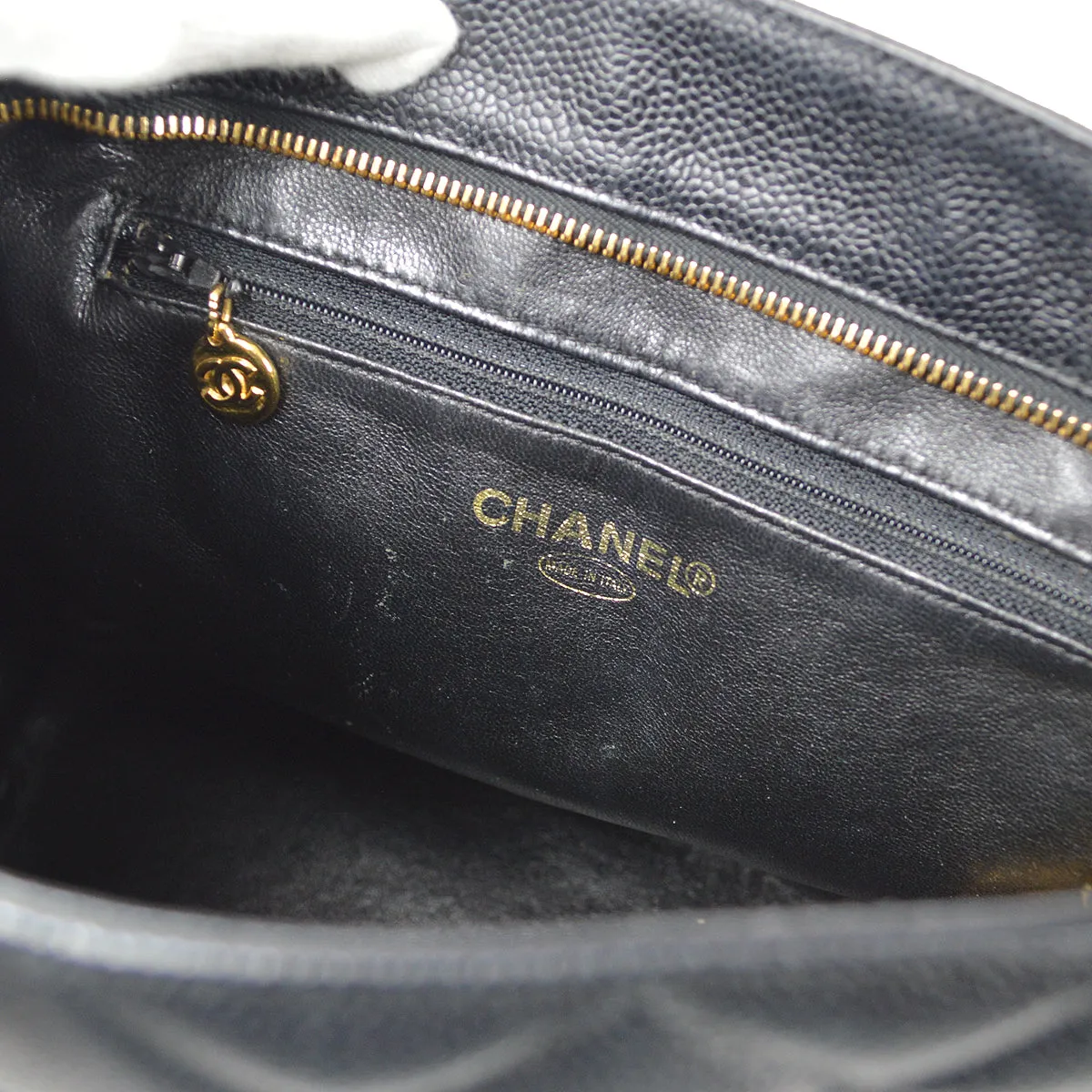 CHANEL 2000-2001 Medallion Tote Black Caviar 97414