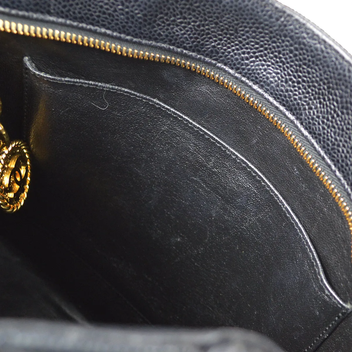 CHANEL 2000-2001 Medallion Tote Black Caviar 97414