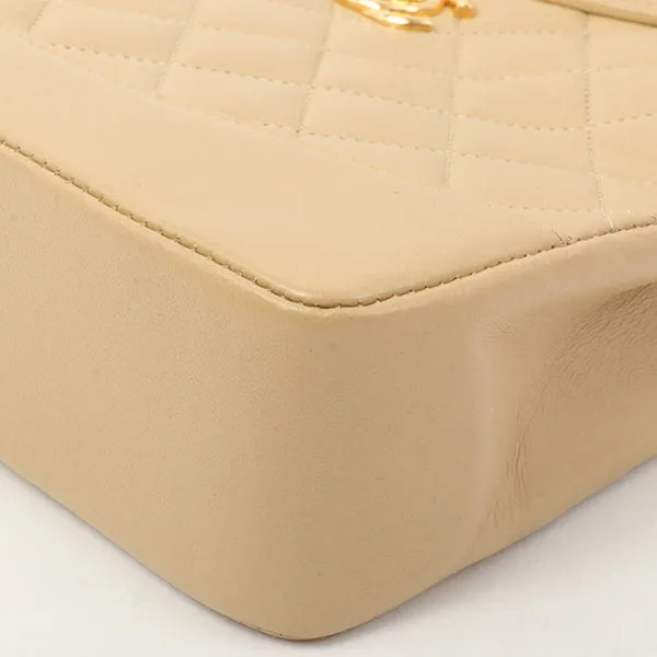 Chanel Around 1990 Made Turn-Lock Mini 2Way Chain Bag Beige