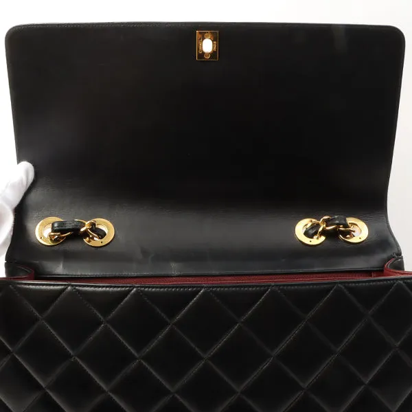 Chanel Around 1992 Made Big Cc Mark Stitch Turn-Lock Chain Bag Black