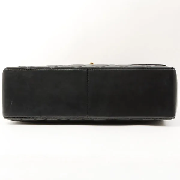 Chanel Around 1992 Made Big Cc Mark Stitch Turn-Lock Chain Bag Black