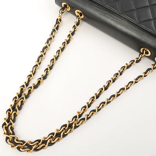 Chanel Around 1992 Made Big Cc Mark Stitch Turn-Lock Chain Bag Black