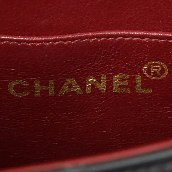 Chanel Around 1992 Made Big Cc Mark Stitch Turn-Lock Chain Bag Black