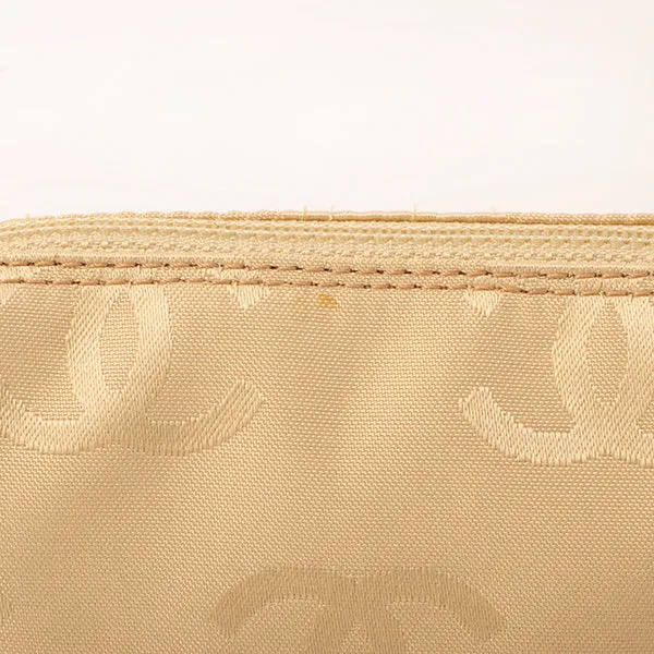 Chanel Around 2000 Made Cc Mark Plate Chain Shoulder Bag Beige