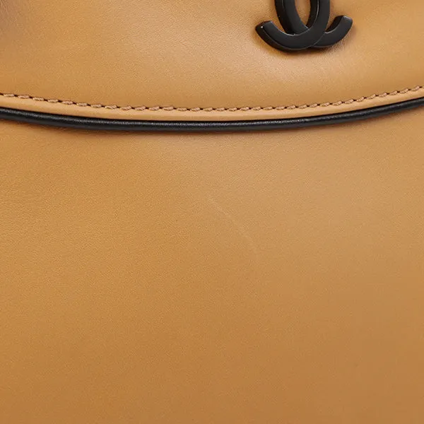 Chanel Around 2000 Made Cc Mark Plate Chain Shoulder Bag Beige