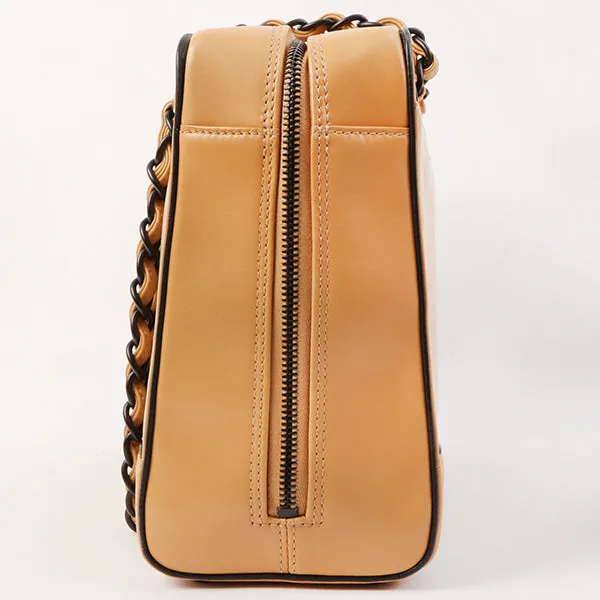 Chanel Around 2000 Made Cc Mark Plate Chain Shoulder Bag Beige