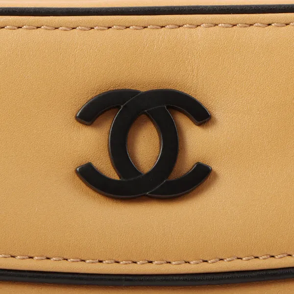 Chanel Around 2000 Made Cc Mark Plate Chain Shoulder Bag Beige