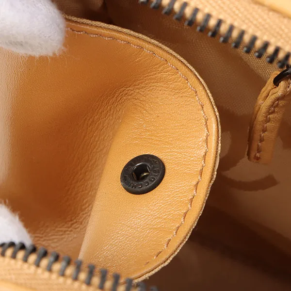 Chanel Around 2000 Made Cc Mark Plate Chain Shoulder Bag Beige