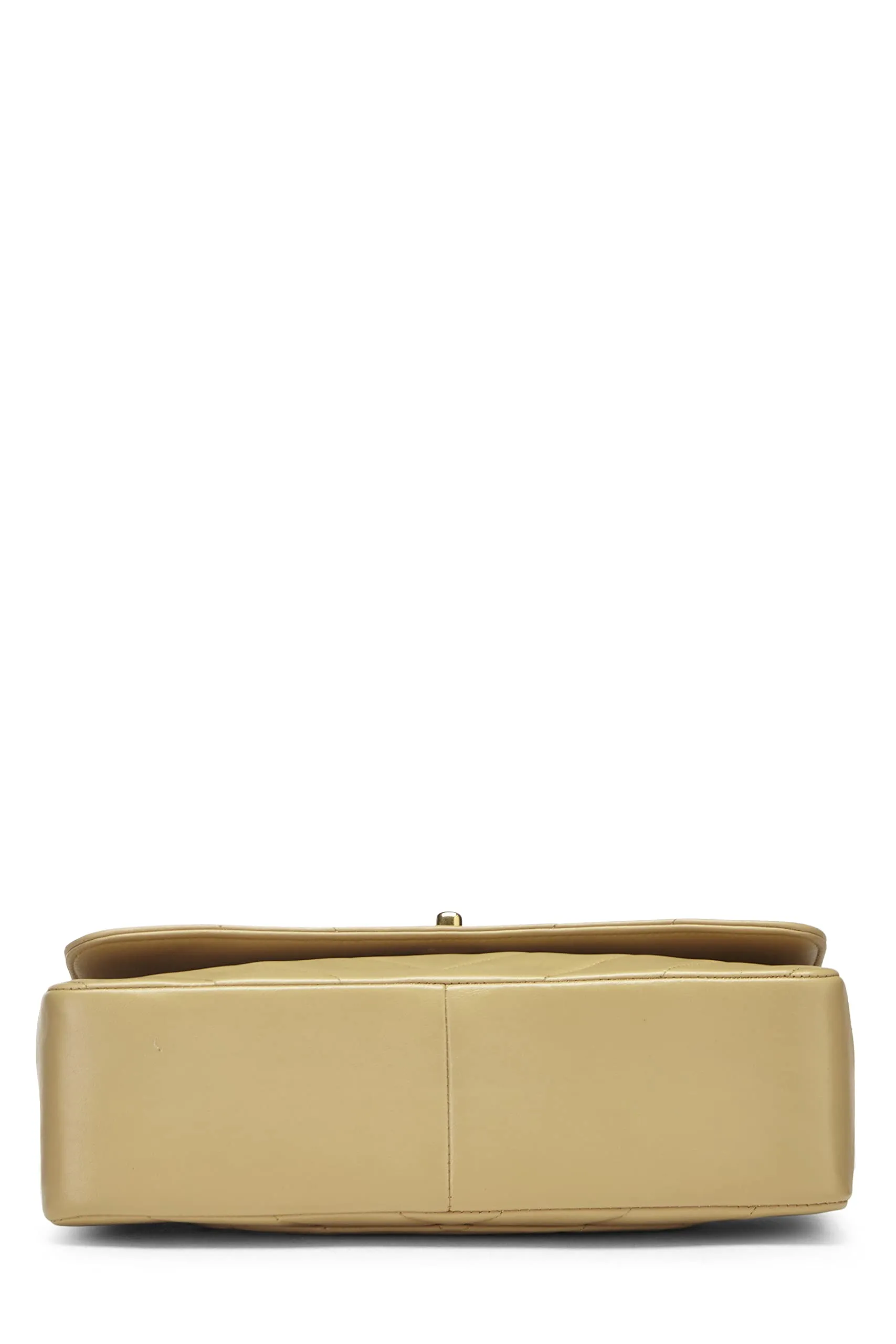 Chanel,  Beige Chevron Lambskin Top Handle Bag, Beige