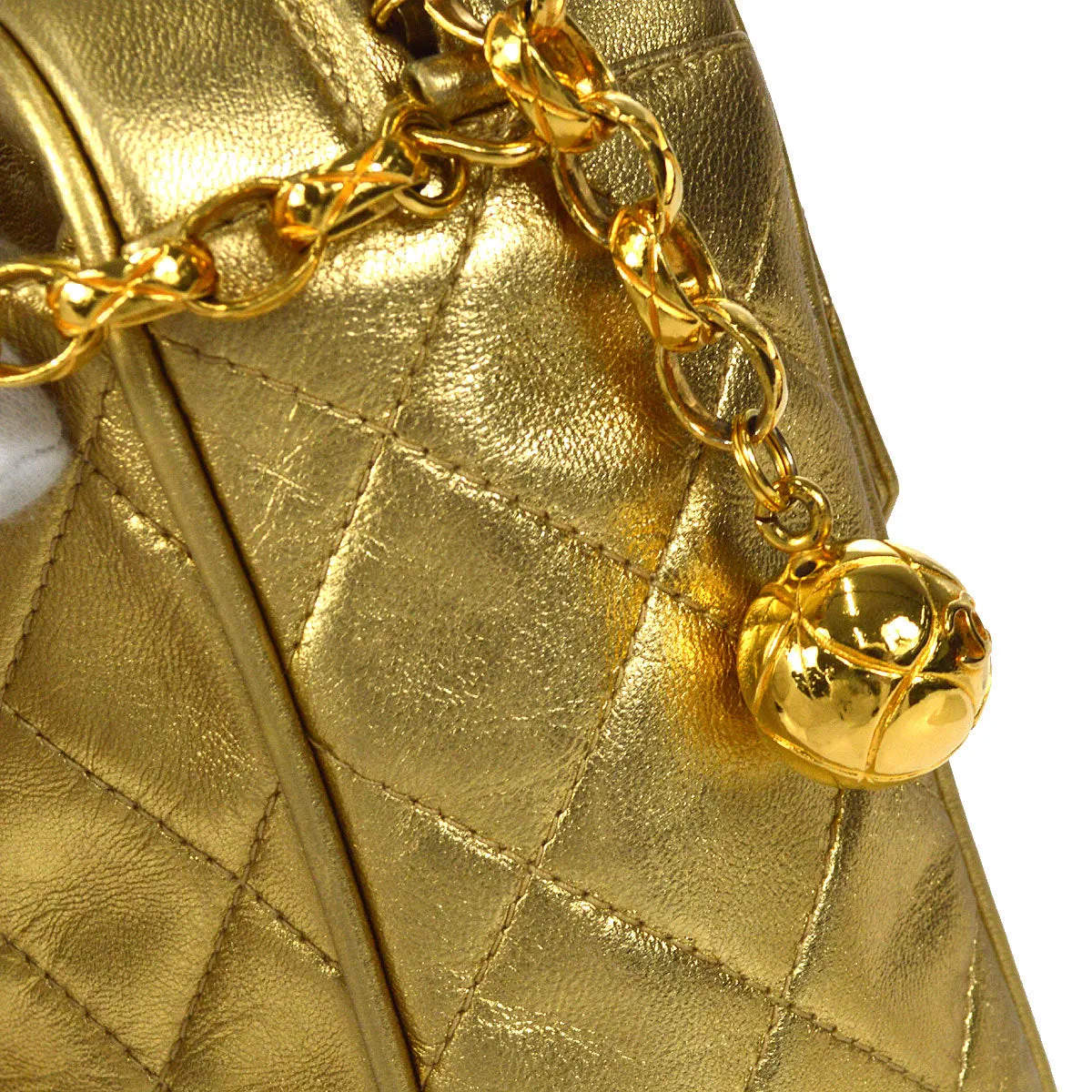 CHANEL Bijou Chain Shoulder Bag Gold Lambskin