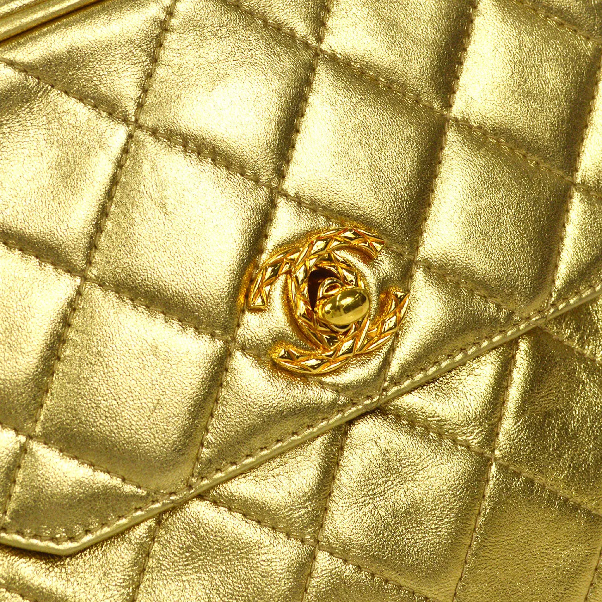 CHANEL Bijou Chain Shoulder Bag Gold Lambskin