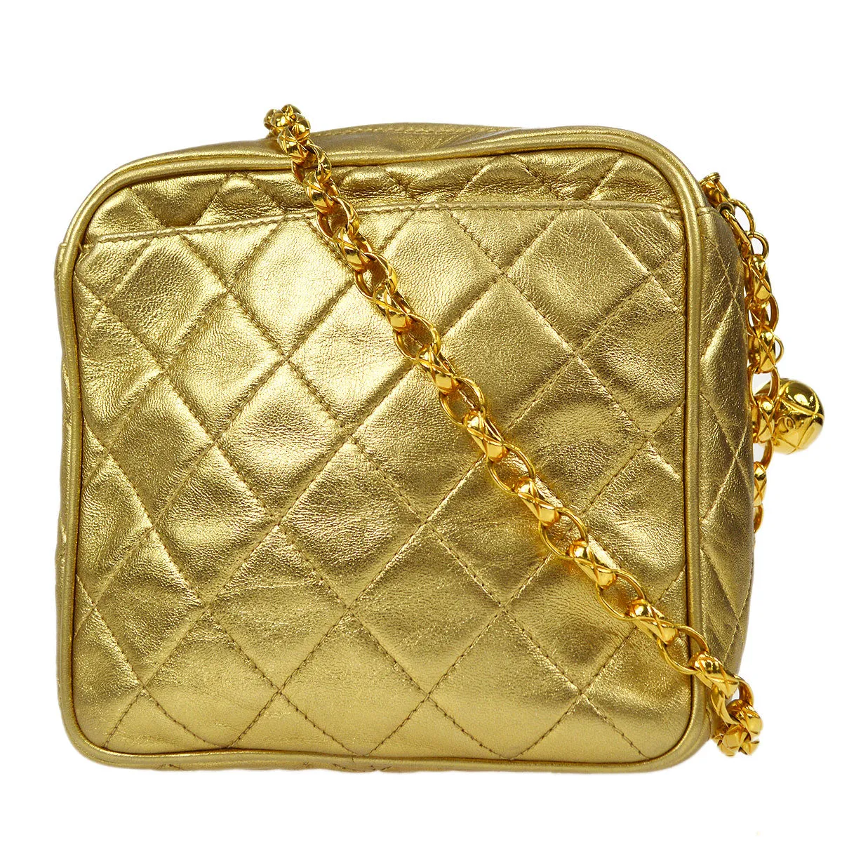 CHANEL Bijou Chain Shoulder Bag Gold Lambskin