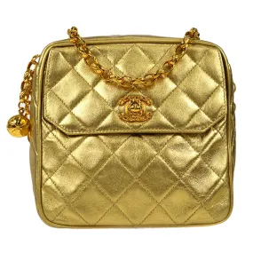 CHANEL Bijou Chain Shoulder Bag Gold Lambskin