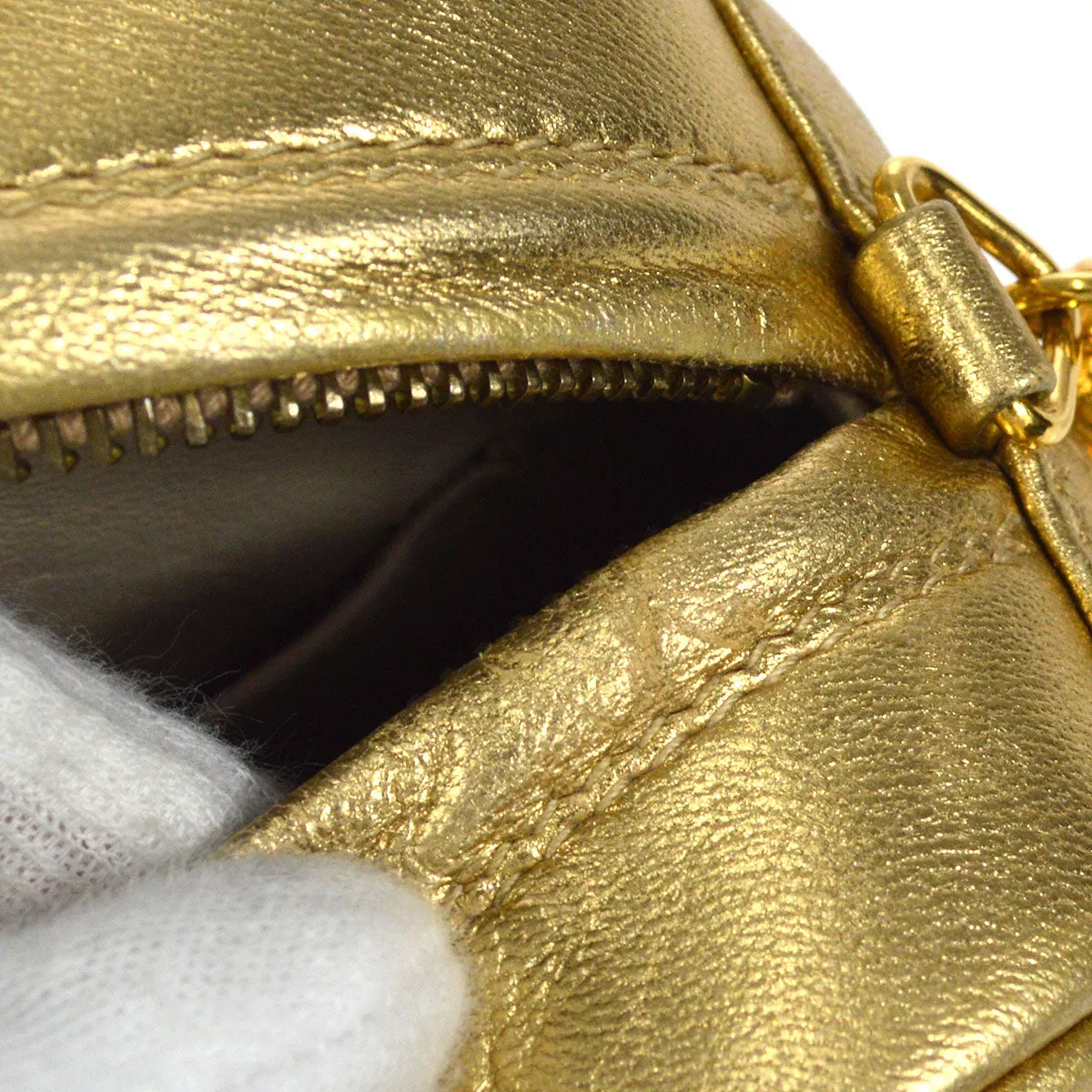 CHANEL Bijou Chain Shoulder Bag Gold Lambskin