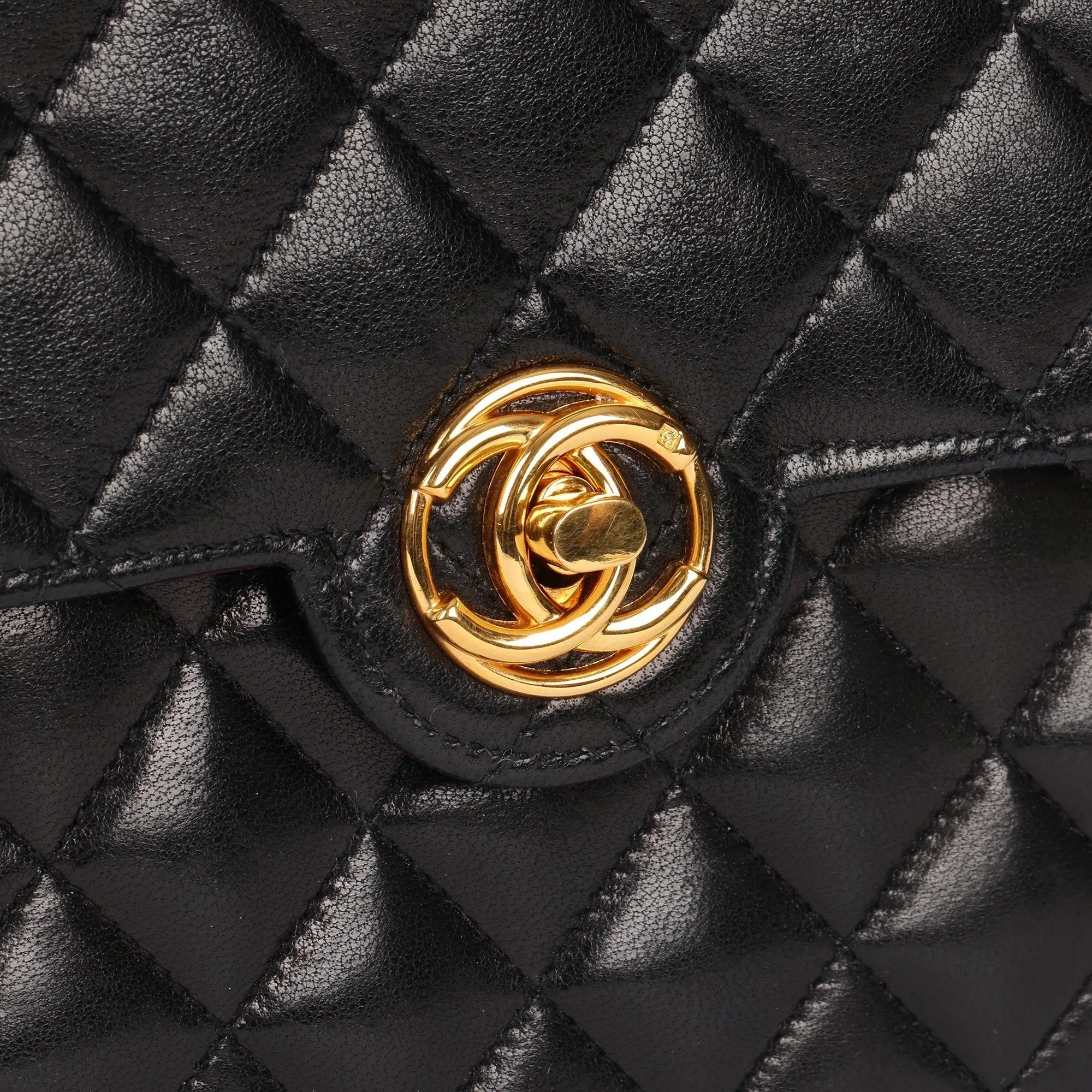 Chanel Black Quilted Lambskin Vintage Mini Classic Single Flap Bag