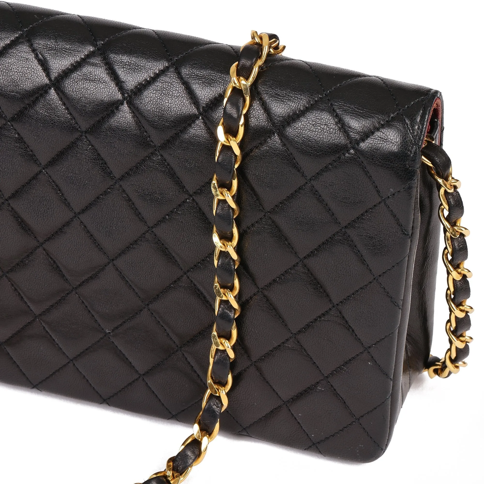 Chanel Black Quilted Lambskin Vintage Mini Classic Single Flap Bag