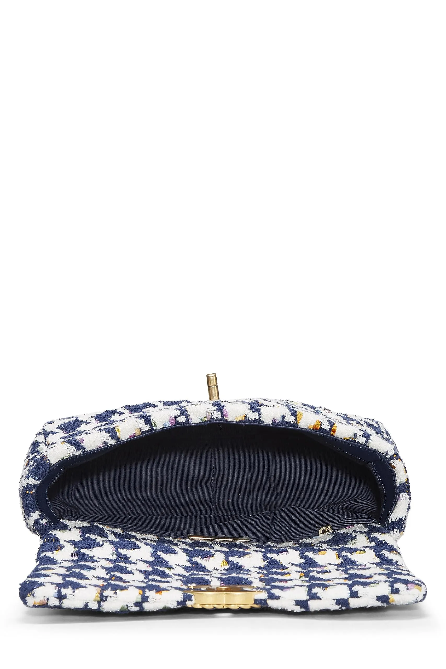 Chanel,  Blue & Multicolor Quilted Tweed 19 Flap Bag Medium, Multi
