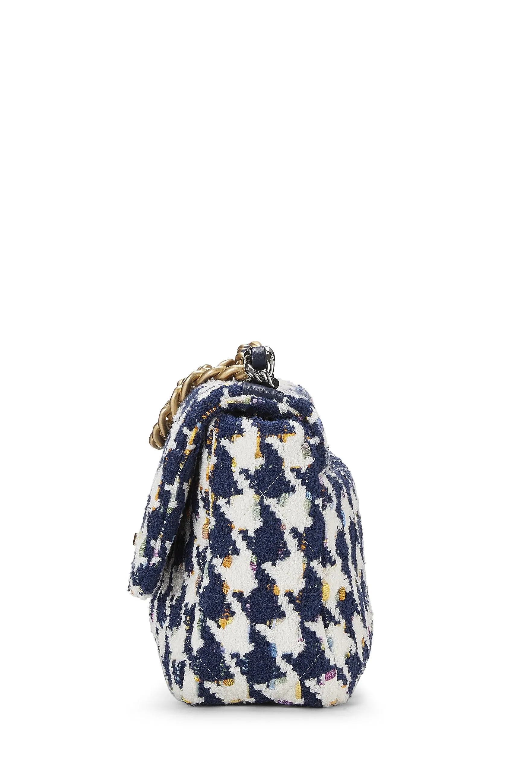 Chanel,  Blue & Multicolor Quilted Tweed 19 Flap Bag Medium, Multi