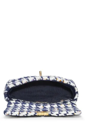 Chanel,  Blue & Multicolor Quilted Tweed 19 Flap Bag Medium, Multi