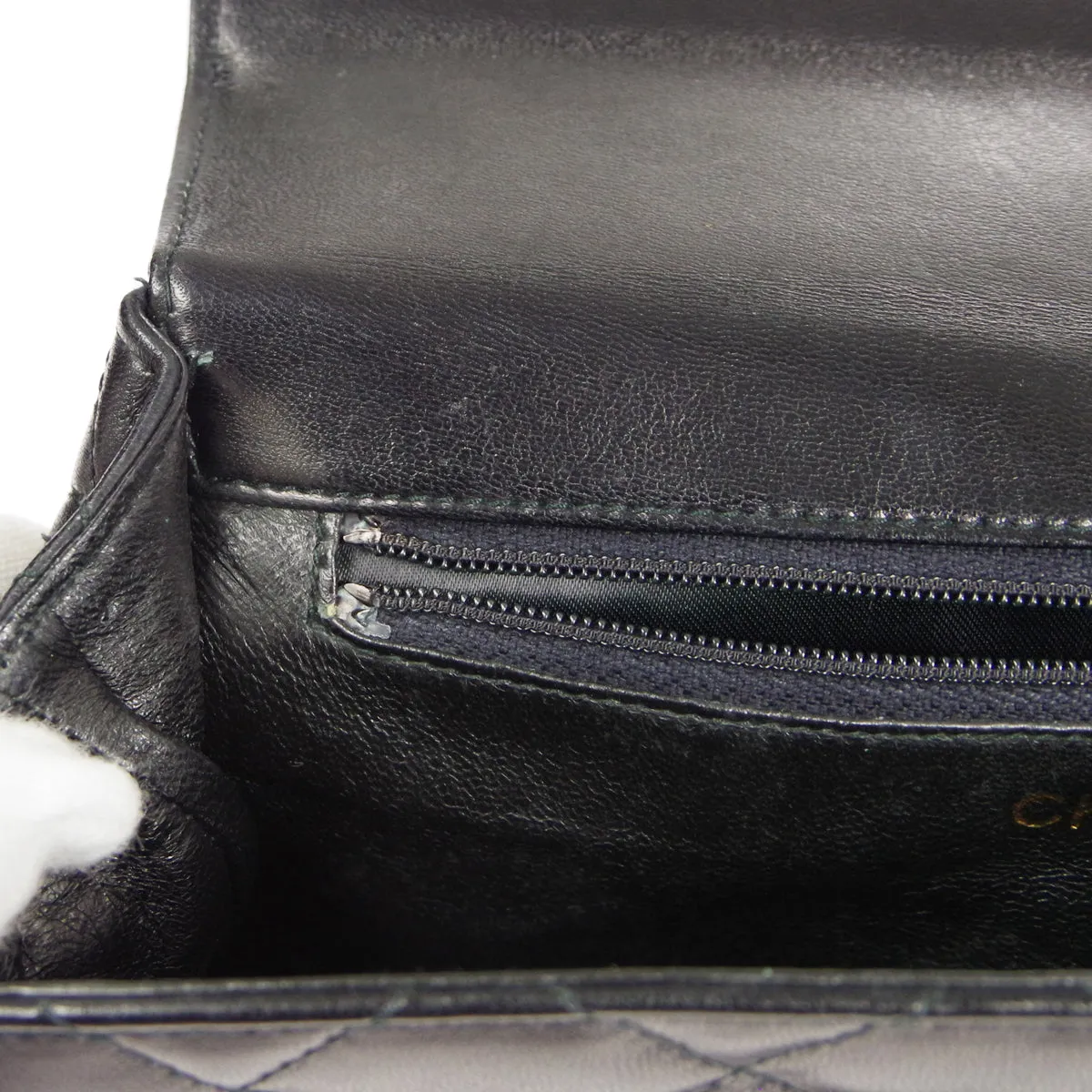 CHANEL Braided Shoulder Bag Black Lambskin