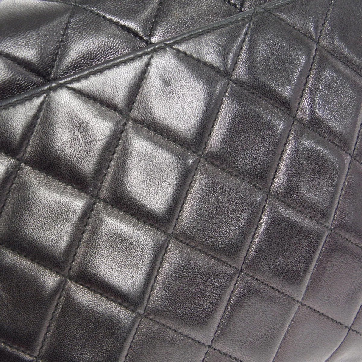 CHANEL Braided Shoulder Bag Black Lambskin