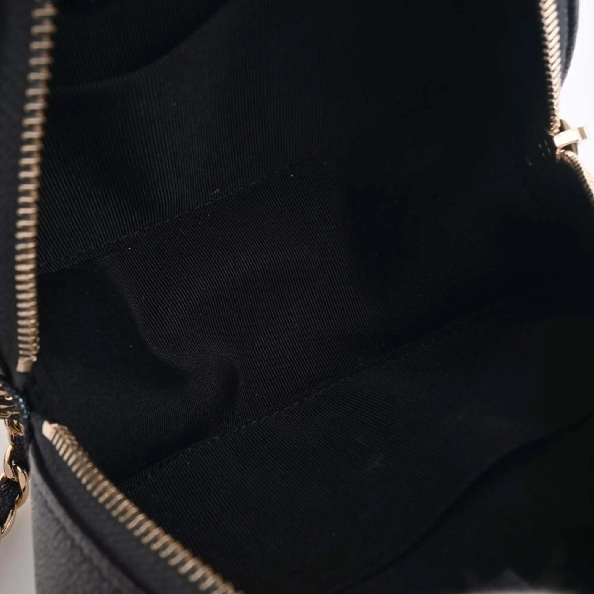 CHANEL Caviar Skin Matelasse Coco Mark Chain Shoulder Bag Metallic Women's