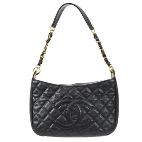 CHANEL Chain Handbag Black Caviar