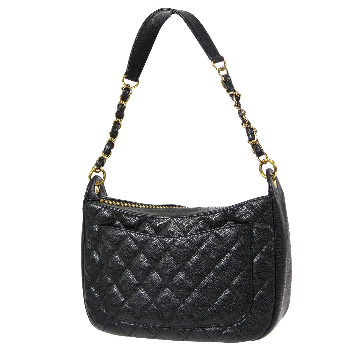 CHANEL Chain Handbag Black Caviar