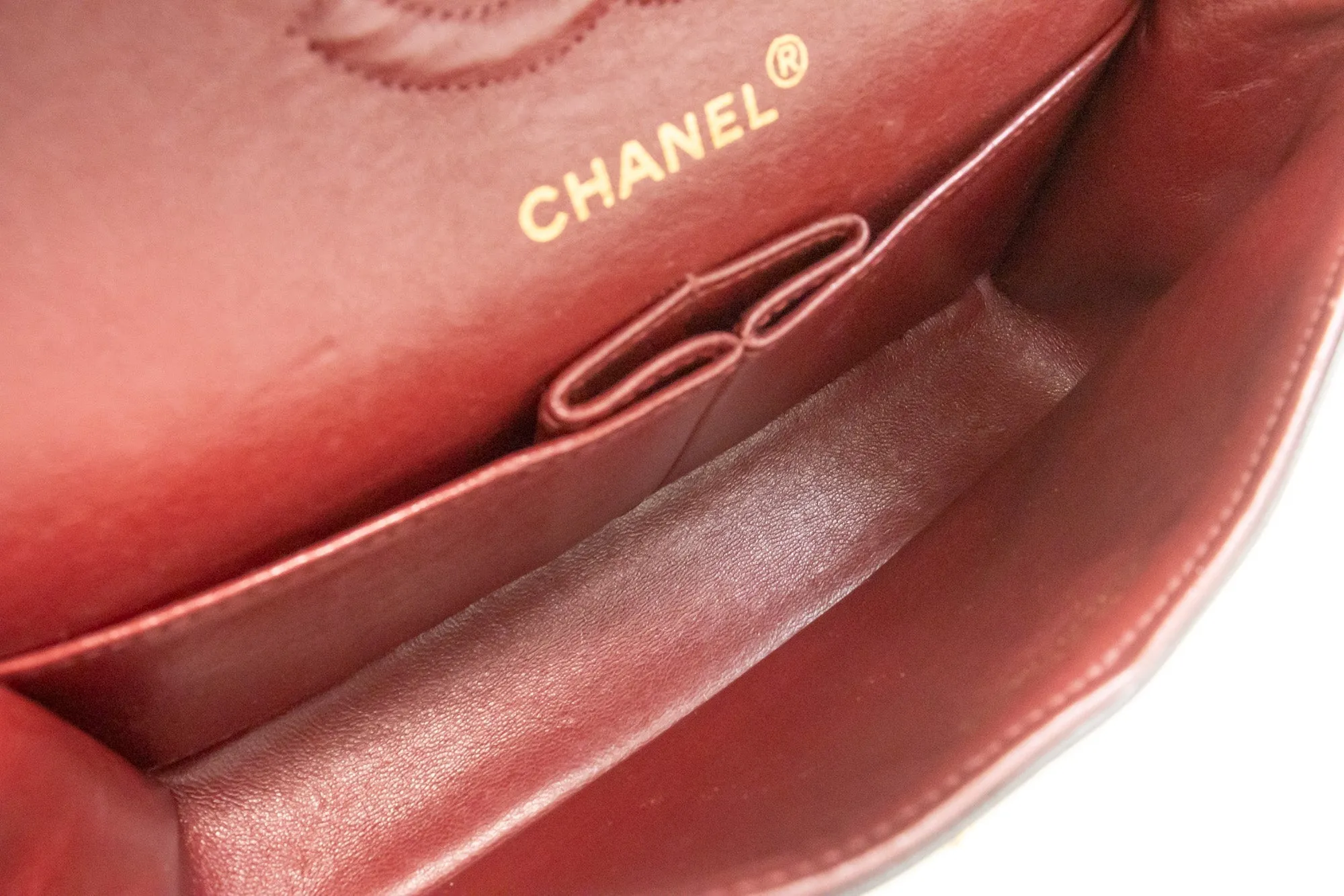 CHANEL Classic Double Flap 9" Chain Shoulder Bag Black Lambskin