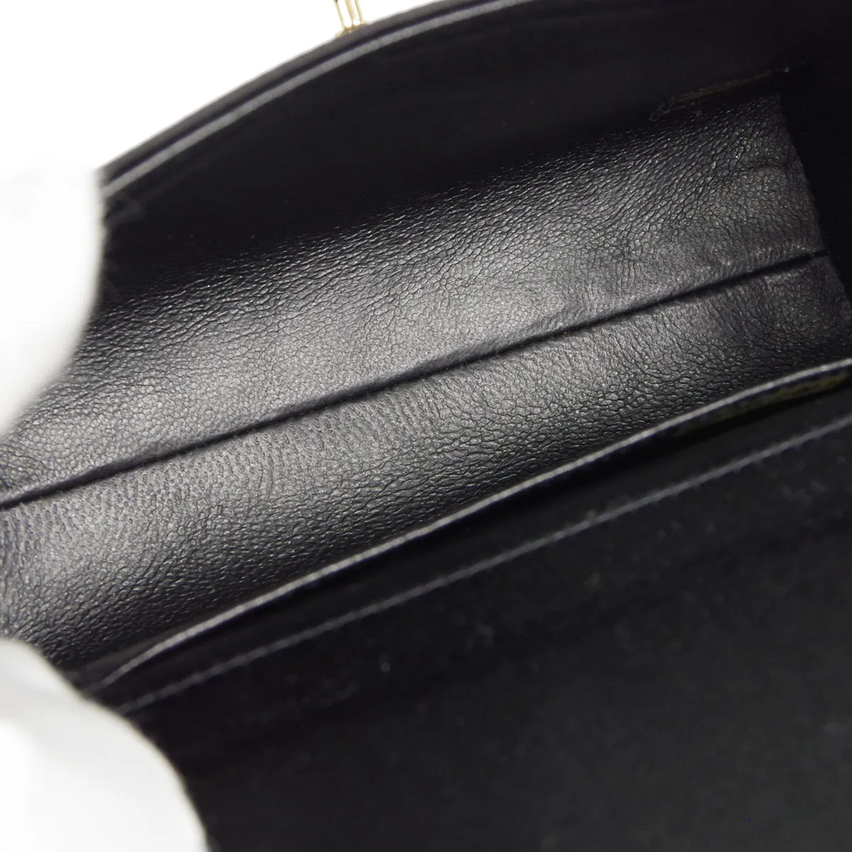 CHANEL * Double Chain Shoulder Bag Black Satin
