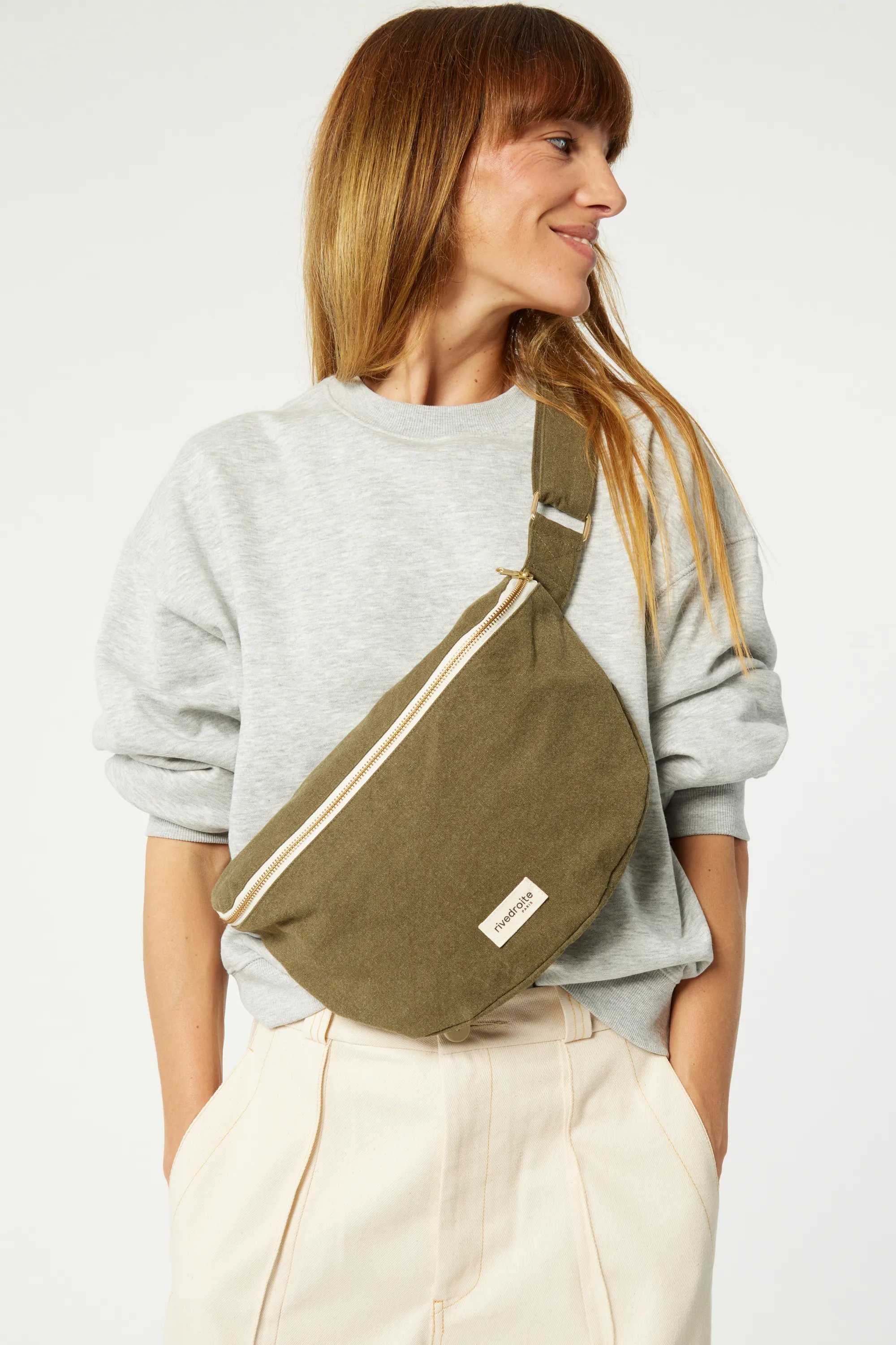 Custine XL the waist bag - Recycled cotton Military Green