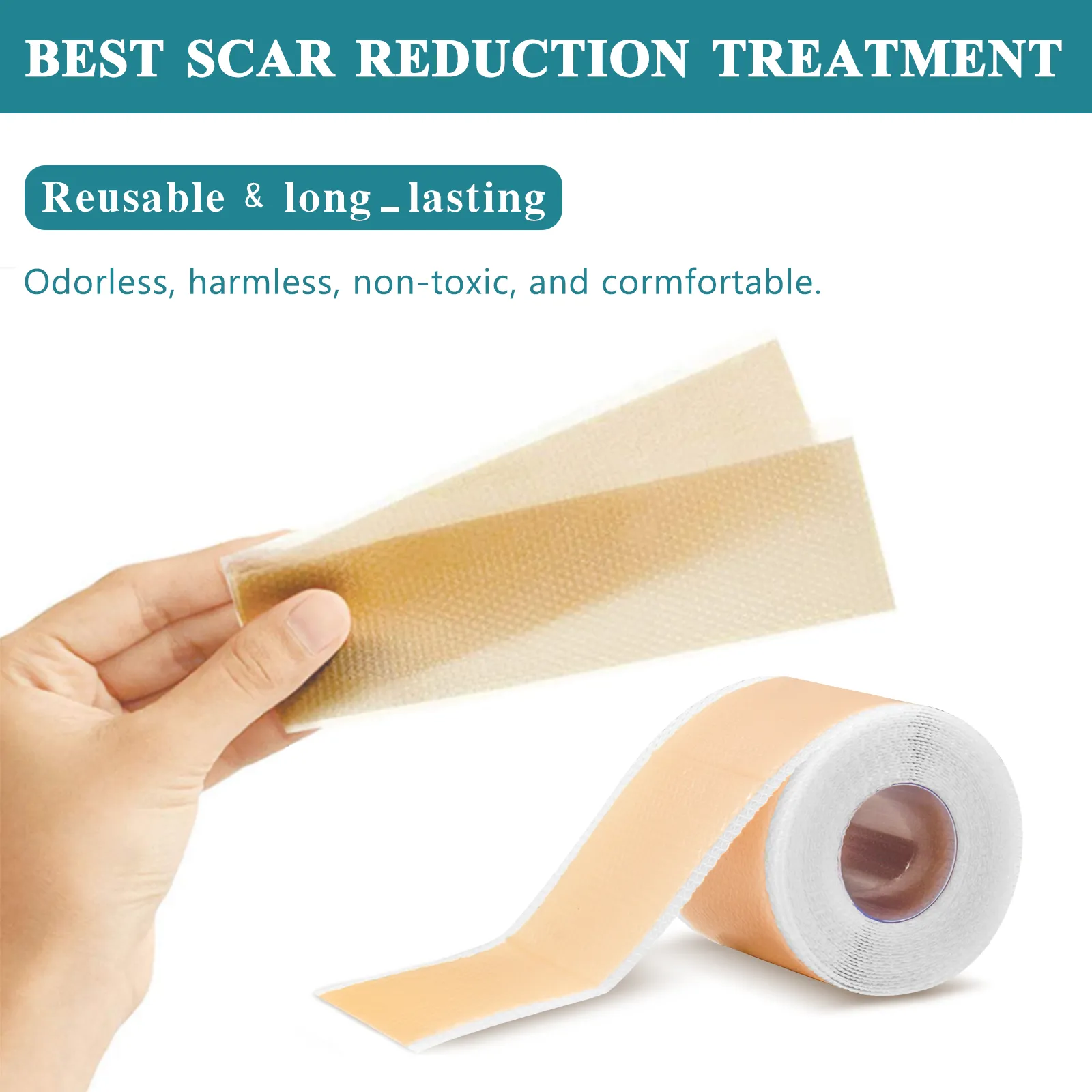 ELAIMEI Silicone Scar Sheets, Silicone Scar Tape, Scar Removal Strips for Acne Scars C-Section & Keloid Surgery Scars Sheets - 6-8 Month Supply