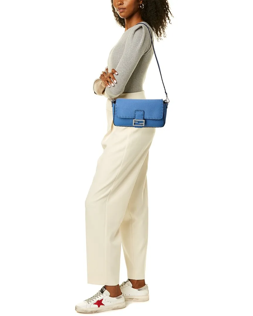 FENDI Baguette Leather Shoulder Bag