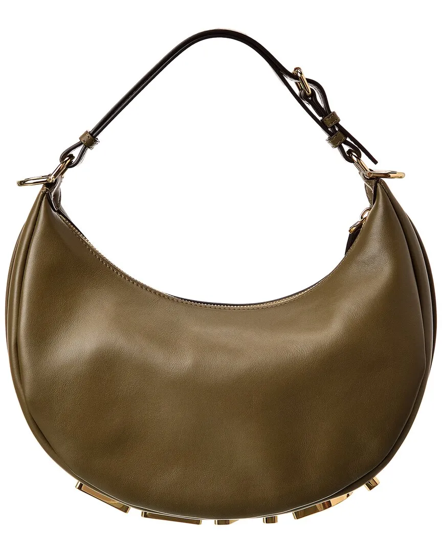 FENDI Fendigraphy Small Leather Hobo Bag