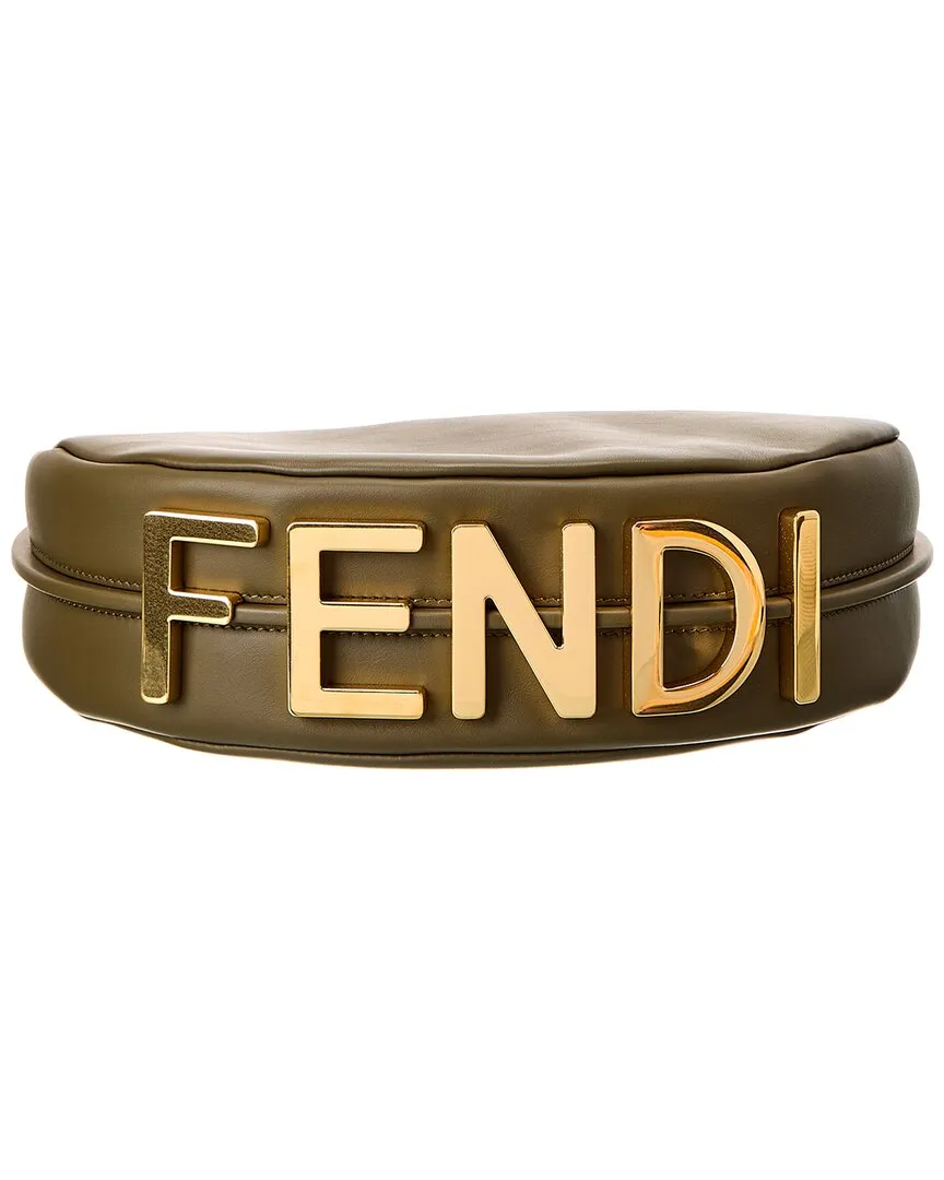 FENDI Fendigraphy Small Leather Hobo Bag