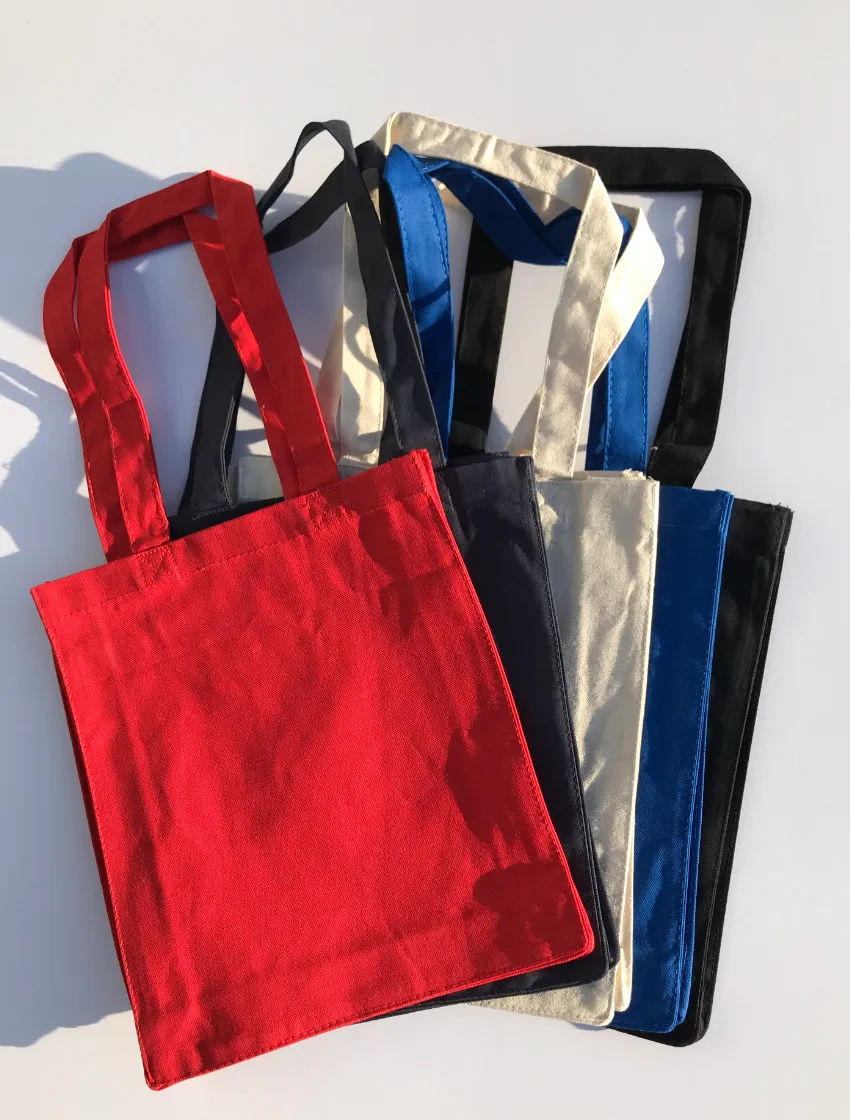 Heavy Canvas Tote Bags with Gusset, Small Size
