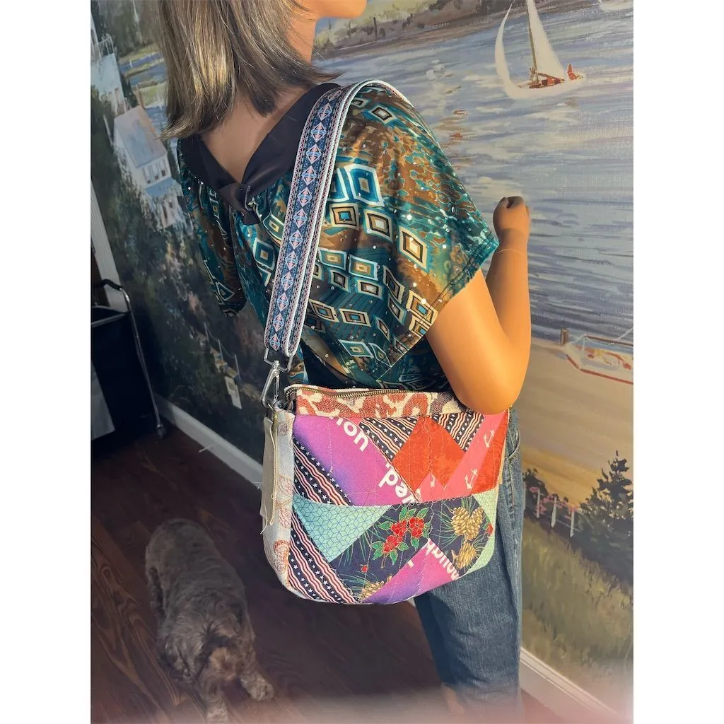 Lidia’s Bags Women's Multicolor Patchwork Quilted Crossbody Bag Boho (C813)