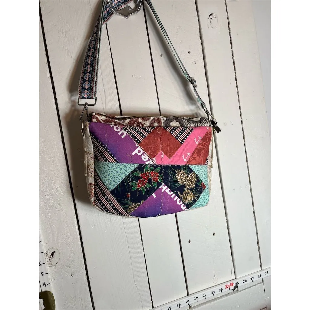 Lidia’s Bags Women's Multicolor Patchwork Quilted Crossbody Bag Boho (C813)