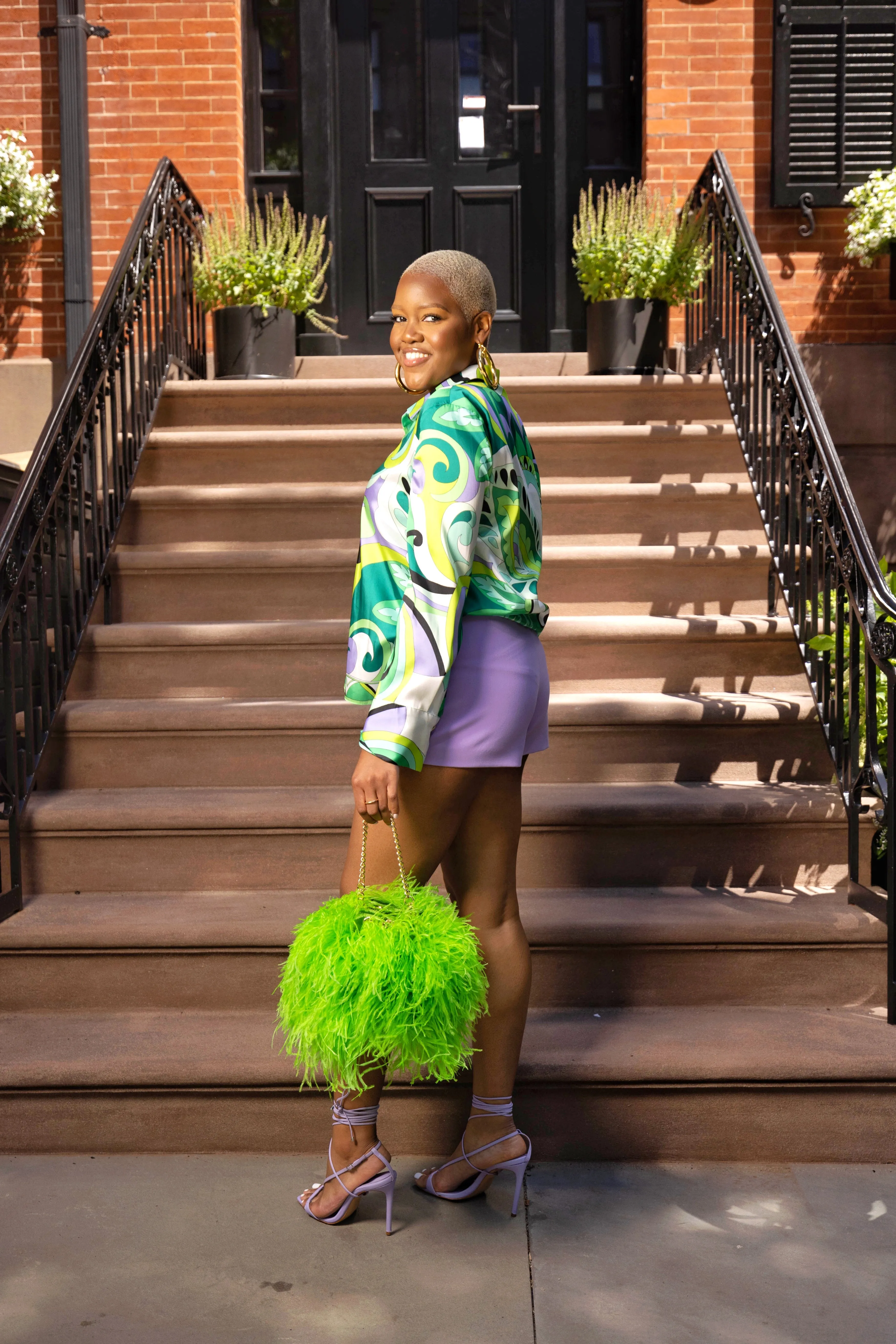 Ostrich Feather Bucket Bag | Kelly Green | Large | Made to order