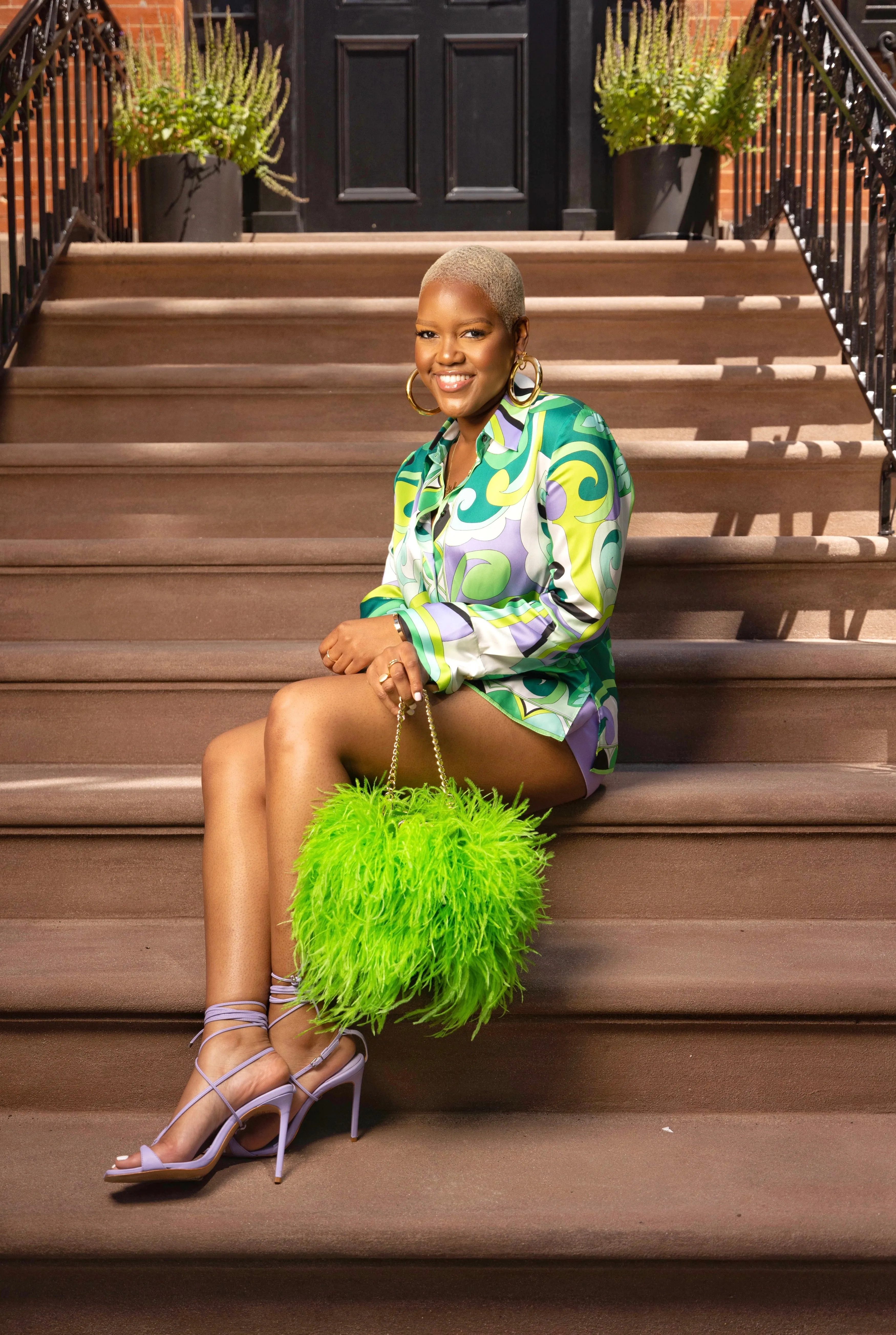 Ostrich Feather Bucket Bag | Kelly Green | Large | Made to order