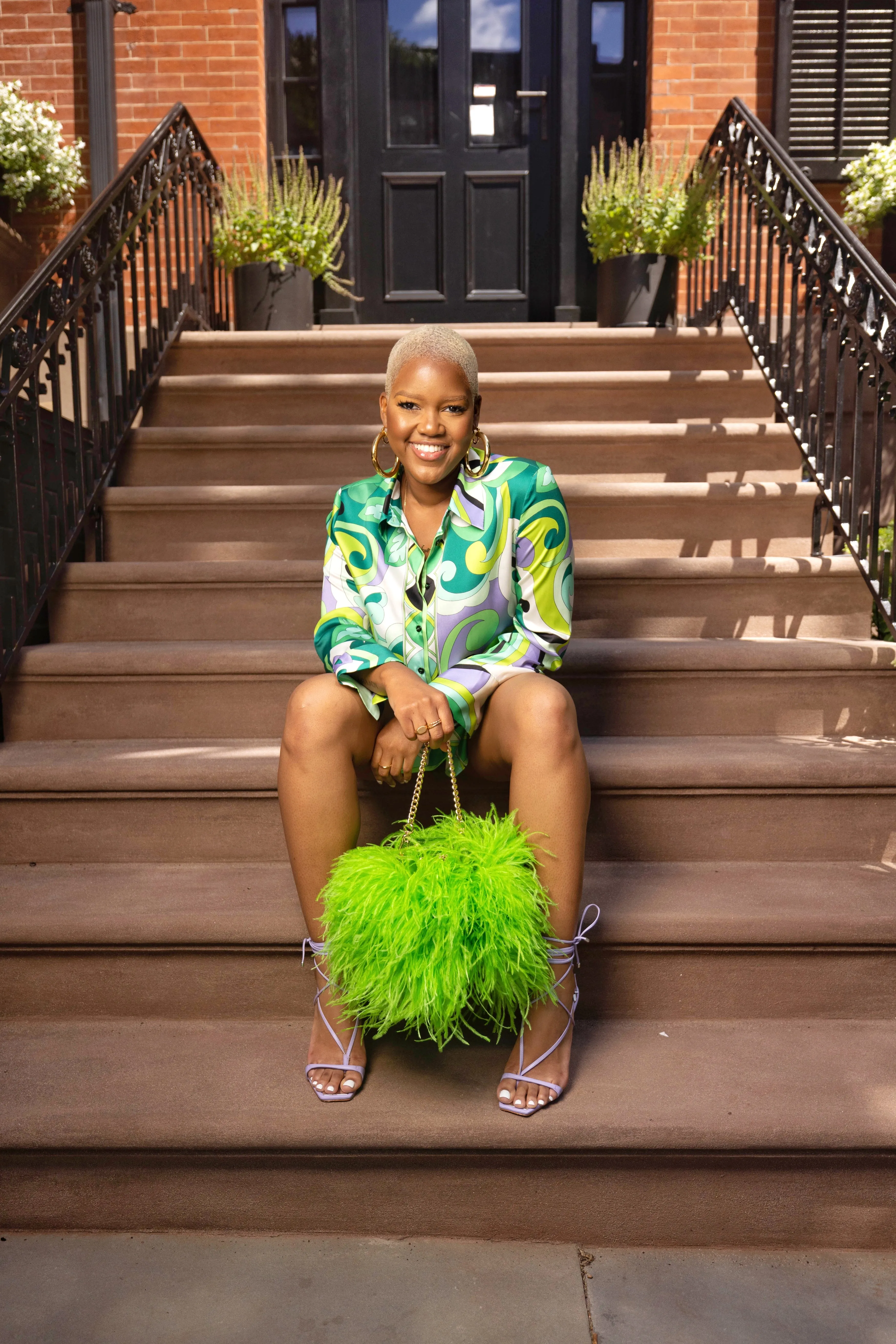 Ostrich Feather Bucket Bag | Kelly Green | Large | Made to order