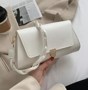 PB178 White Twisted Strap Purse