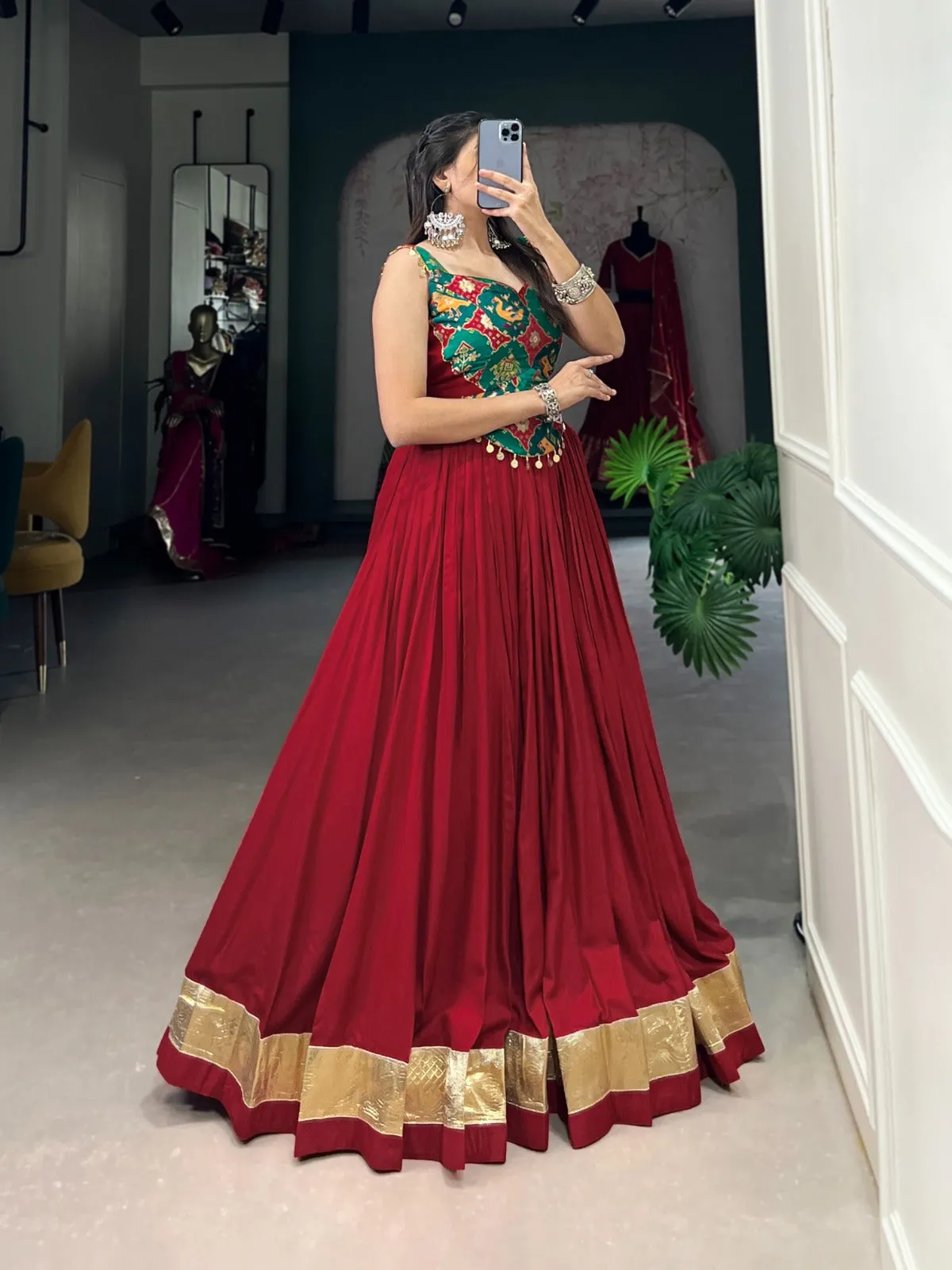 Women's Designer Pure Rayon Cotton Lehenga Choli